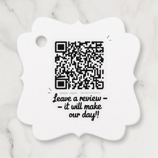 QR Code Review Geschenk Tag Geschenkanhänger (Vorderseite)
