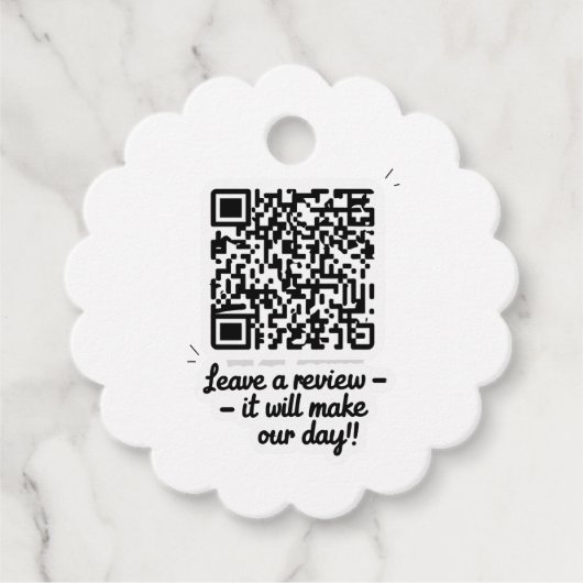 QR Code Review Geschenk Tag Geschenkanhänger (Vorderseite)