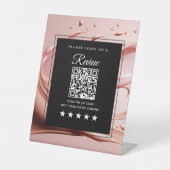 Qr Code Reviews Pink Blush Salon Sockelschild (Vorderseite)