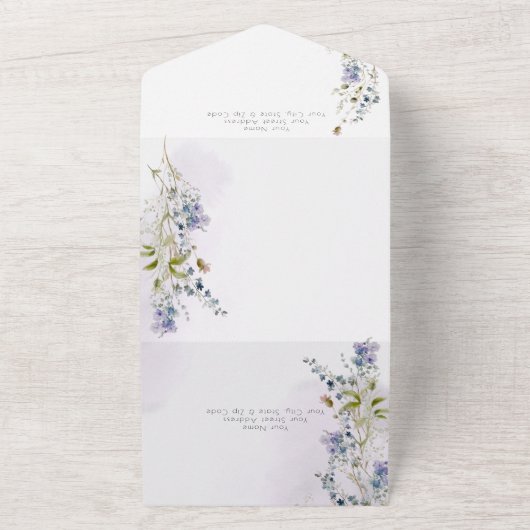 QR Code Romantische Wildblume All In One Einladung (Außenbereich)