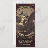 QR Code Romantischer Vintager Vampir Dracula Hallo Einladung (Vorderseite)