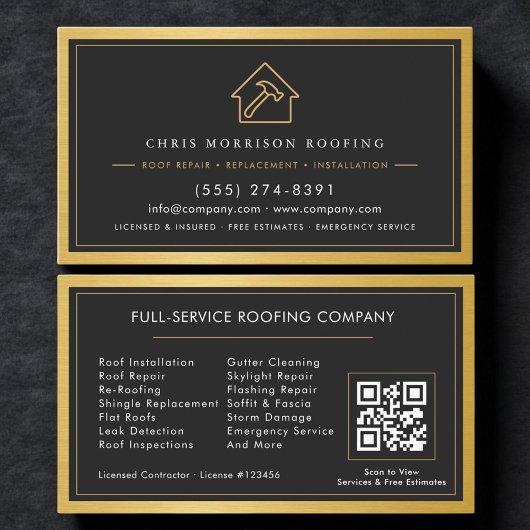 QR Code Roofing Construction Services Visitenkarte