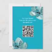 QR-Code Rosa Aquarell Floral Bat Mitzvah Einladung (Rückseite)