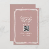 QR Code Rosa Blumenzange QR UAWG RSVP Karte (Vorne/Hinten)