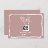 QR Code Rosa Blumenzange QR UAWG RSVP Karte (Vorne/Hinten)