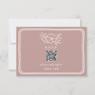QR Code Rosa Blumenzange QR UAWG RSVP Karte