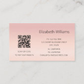 QR-Code | Rosa Blush Gradient Visitenkarte (Rückseite)