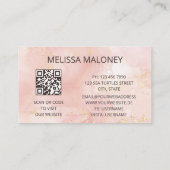 QR-Code | Rosa Farbtinte Visitenkarte (Rückseite)