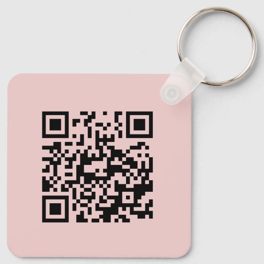 QR-Code Rosa Firmenlogo Werbung Schlüsselanhänger (Rückseite)