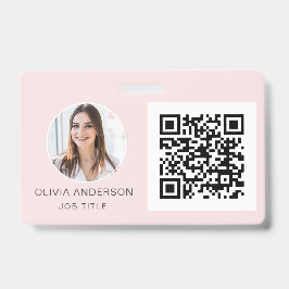 QR-Code Rosa Foto Business Card Ausweis