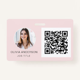 QR-Code Rosa Foto Business Card Ausweis