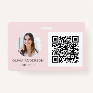 QR-Code Rosa Foto Business Card Ausweis