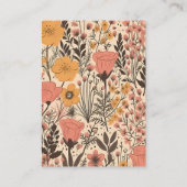 qr code Rosa Gelb Orange Wildblumen Hochzeit Begleitkarte (Rückseite)