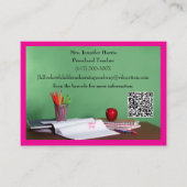QR-Code Rosa Grundschule Vorschullehrer Visitenkarte (Vorderseite)