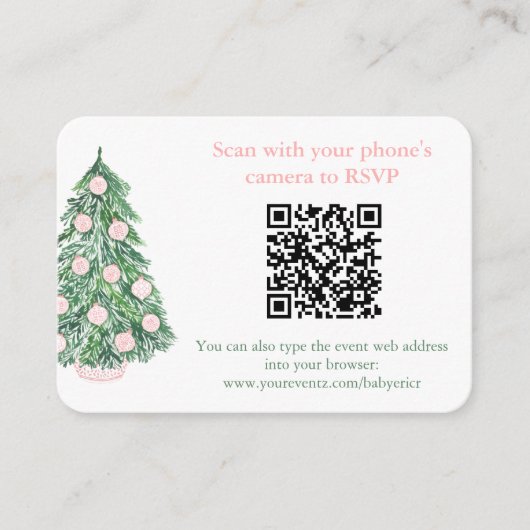 QR-Code Rosa grüne Weihnachtsbäume UAWG oder Regis Begleitkarte (Vorderseite)