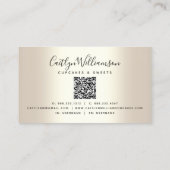 QR-Code Rosa Kuchen Bäckerei Koch Glitzer Tropfen Visitenkarte (Rückseite)