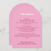 QR Code Rosa Magenta Wedding Details Card Einladung (Vorne/Hinten)