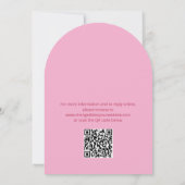QR Code Rosa Magenta Wedding Details Card Einladung (Rückseite)