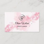 QR-Code Rosa Moderne Visitenkarte (Vorderseite)