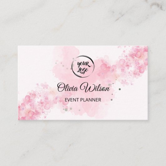 QR-Code Rosa Moderne Visitenkarte (Vorderseite)