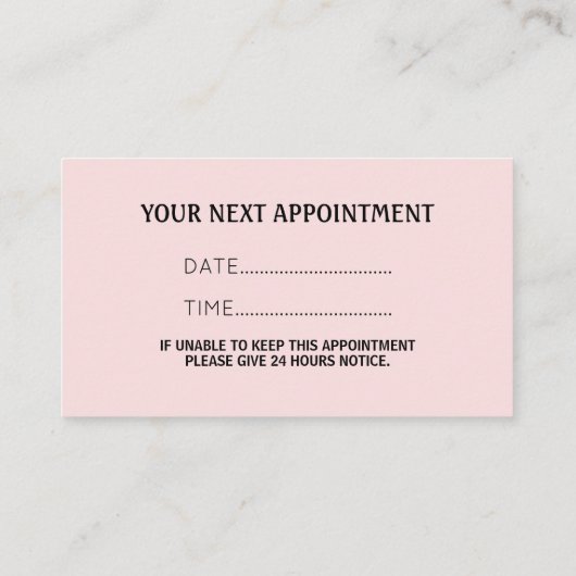 QR-Code Rosa Nagelsalon Maniküre Terminkarte (Rückseite)