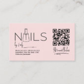 QR-Code Rosa Nagelsalon Maniküre Terminkarte (Vorderseite)