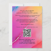 🎓 QR-Code Rosa Regenbogen-Marmorkugel Abschlussfe Einladung (Rückseite)
