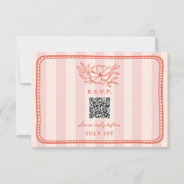 QR Code Rosa Streifen Blumenzange QR UAWG RSVP Karte