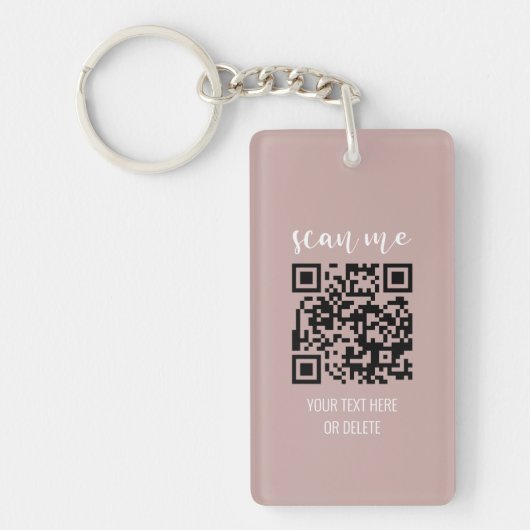 QR-Code Rosa Visitenkarten für Ihr Logo Schlüsselanhänger (Vorderseite)