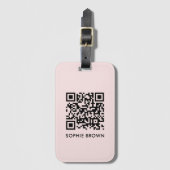 QR-Code Rosa Weibchenfarbener Scannable-Kontakt ve Gepäckanhänger (Vorderseite Vertikal)