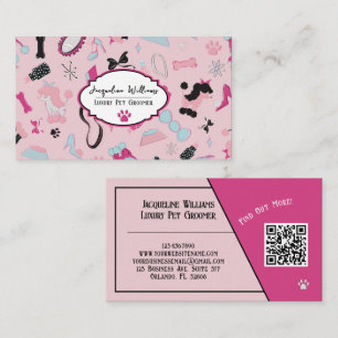 QR-Code Rosa Weiblicher Tierpfleger im Stil der Mi Visitenkarte