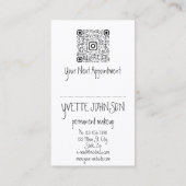 QR-Code-Rose Blue Brow Permanent Makeup-Logo Visitenkarte (Rückseite)