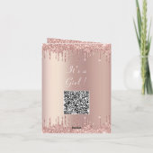 QR Code Rose Blush Girl Dusche Einladung (Rückseite)