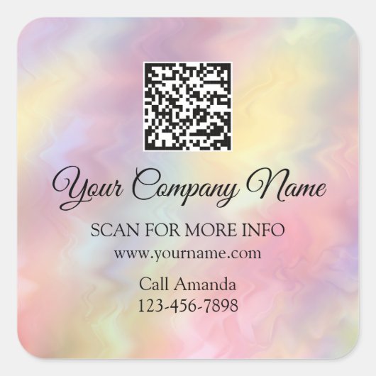 QR-Code-Rose für den Online-Shop mit eigenem Logo Quadratischer Aufkleber (Vorderseite)