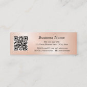 QR-Code | Rose Gold Black Floral Mandala Mini Visitenkarte (Rückseite)