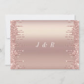 QR Code Rose Gold Blush Tropfen Hochzeit Einladung (Rückseite)