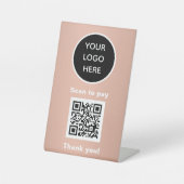 QR-Code-Rose Gold Business Scan me Website Sockelschild (Vorderseite)