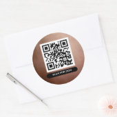 QR Code Rose Gold Einzigartiger Beruflicher Trendy Runder Aufkleber (Umschlag)