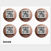 QR Code Rose Gold Einzigartiger Beruflicher Trendy Runder Aufkleber (Blatt)