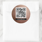 QR Code Rose Gold Einzigartiger Beruflicher Trendy Runder Aufkleber (Tasche)