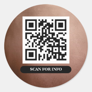 QR Code Rose Gold Einzigartiger Beruflicher Trendy Runder Aufkleber