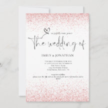 QR Code Rose Gold Glitzer Borders Wedding