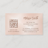 QR-Code | Rose Gold Mandala Turtle Visitenkarte (Rückseite)