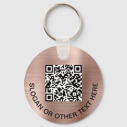 QR Code Rose Gold Schlüsselanhänger (Rückseite)