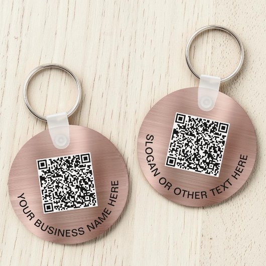 QR Code Rose Gold Schlüsselanhänger