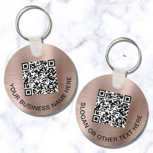 QR Code Rose Gold Schlüsselanhänger