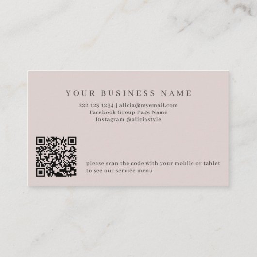QR CODE Rose Gold silberfarbene Metallic scannen Visitenkarte (Rückseite)