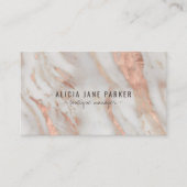 QR CODE Rose Goldbarren Marmorstein elegant Visitenkarte (Vorderseite)