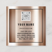 QR-CODE-Rose mit benutzerdefiniertem Logo Quadratische Visitenkarte (Rückseite)