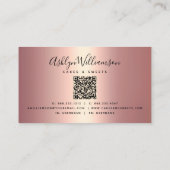 QR-Code-Roségold-Cupcake-Glitter-Drips-Bäckerei Visitenkarte (Rückseite)